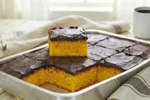 bolo de cenoura com cobertura de chocolate crocante