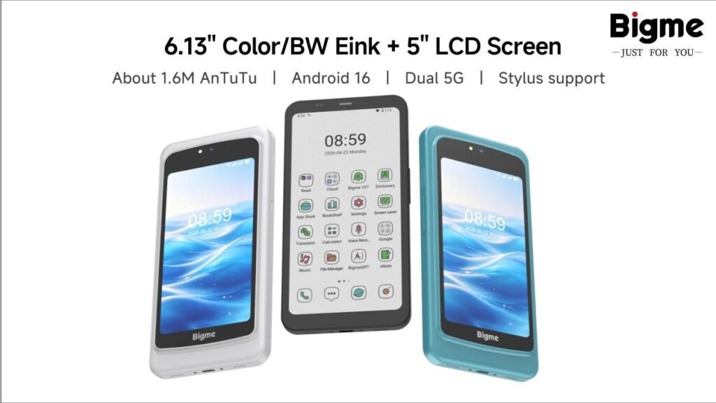 Nova categoria de smartphone: Bigme HiBreak Dual 2 chega ao Kickstarter 2 Color BW Eink 5 LCD Screen. Bigme HiBreak Dual 2